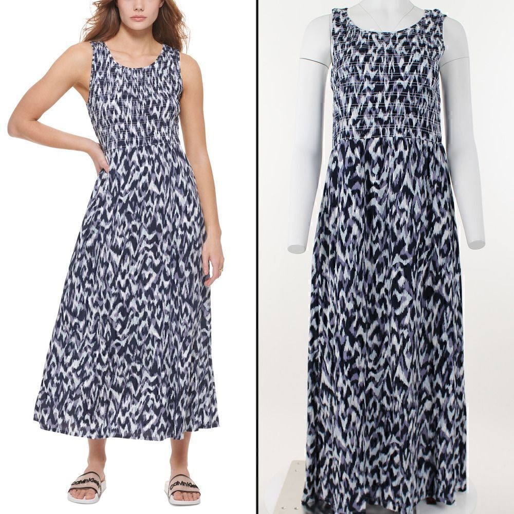 Calvin Klein Women's Sleeveless Printed Shirred